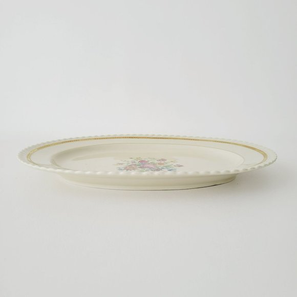 Krautheim Large Oval Platter La Marquise Selb Bavaria Gold Trim Floral Center - Picture 3 of 11